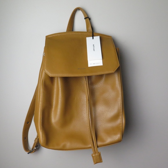 Matt & Nat Handbags - Matt & Nat Dwell MUMBAI Curry Brown Backpack Vegan